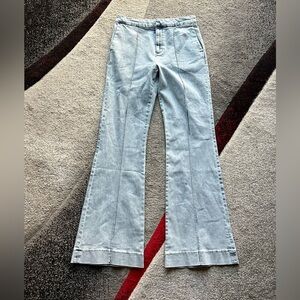 Boston Proper Flare Leg High Waisted Light Wash Jeans